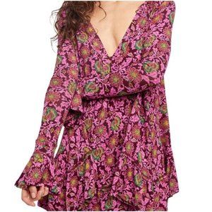 Free People Olivia Printed Tunic Top - Pink